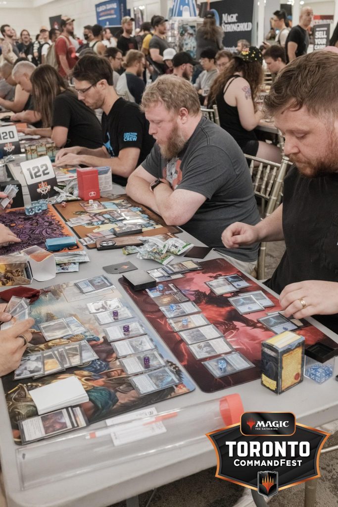 Full rows of players battling at F2F Tour Toronto CommandFest 2026